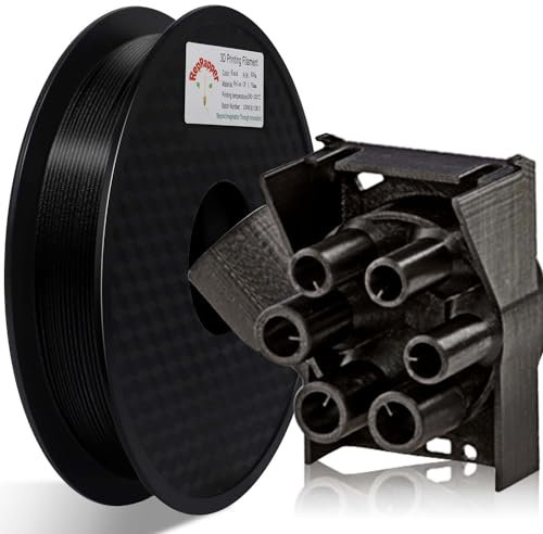 RepRapper PA12-CF 3D Druck Filament, Nylon 1.75mm, 500g Nylon Carbon Fiber, Schwarz Kein Verziehen & Feuchtigkeitsfrei 3D Drucker für 3D Drucker