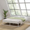 Novilla Somier 140 x 190 con láminas de chopo, Altura 25 cm, Estructura de Cama 140x190 cm, con Soporte de Listones de Madera, Espacio de Almacenamiento Debajo de la Cama, Blanco