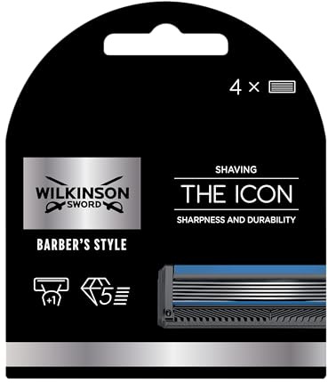 WILKINSON SWORD - THE ICON Rasierklingen | 4 x Ersatzklingen | diamantbeschichte 5-fach Klinge