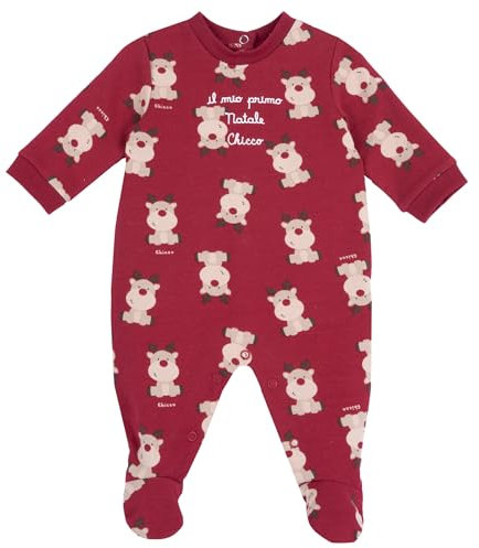 Chicco Tutine - Natale Neonato/Neonata 0-24 mesi, Rosso (8), 3 mesi, Designed in Italy