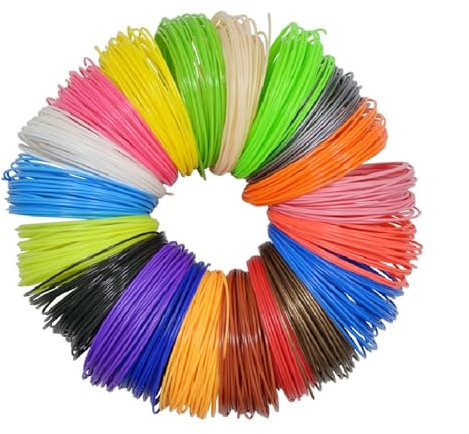 20 Farben 3D Stift Filament PLA, jede 10M - 1,75 mm 3D Pen Filament, 3D Drucker Stift Zubehör für Kinder & Erwachsene