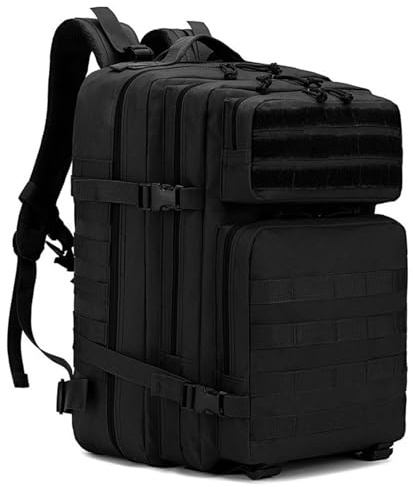 CINGHI LUSSO Military Backpack 45L Tactical Backpack Rucksack for Men Hiking Backpack Mens Tool Backpack for Travelling Work Bag Ruck Sacks Adult Men Survival Bag