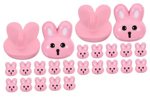 VILLCASE Stk Hasenknöpfe Puppenknopf Mantelknopf Bastelknopf Kinderknöpfe kinderkostüm Tasten Knöpfe zum Selbermachen Osterknöpfe Strickjacke Farbe Schnalle kleines Harz schmücken Rosa