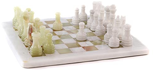 Schach Schachspiel 30 x 30 cm Onyx Marmor in edler Aufbewahrungsbox