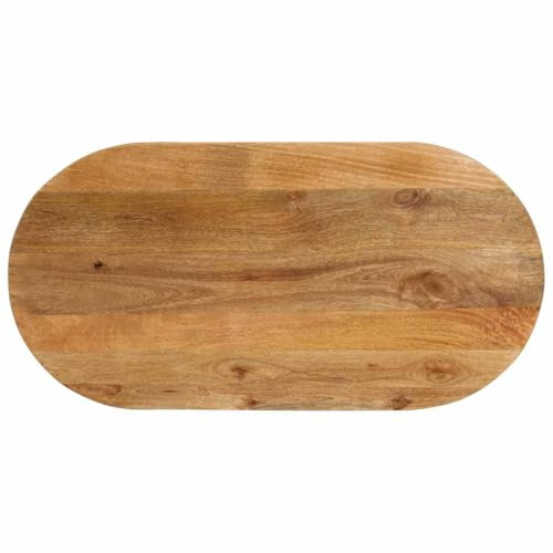 vidaXL Tablero de Mesa Ovalado Madera Maciza de Mango 140x60x2,5 cm