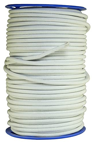 TECPLAST - Gummiseil, elastisch, professionell, Durchmesser 9 mm, 50 m, Farbe Weiß, Befestigung von Planen