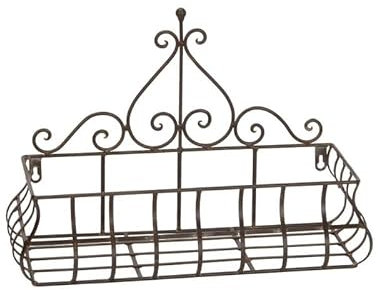 Generisch finehomegarden Wandkorb Metall Pflanzkorb Blumenampel Wanddeko Dunkelbraun 44x30cm H18cm