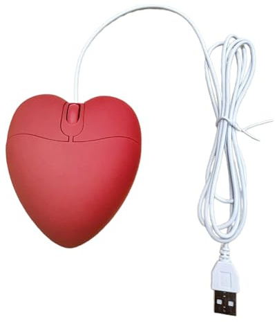 FUXIU Souris filaire USB amusante en forme de cœur pour jeu d'ordinateur, cadeau créatif pour étudiant