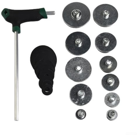 zeroupshop Herramienta de nivelación de agujeros de sonido para saxofón, juego de herramientas de reparación profesional para reparar deformaciones y abolladuras de saxofón, 1 llave, 11 cabezales de