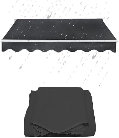 QTWLG Ersatzbespannung Für Terrassenmarkise, wasserdichte Markisenabdeckung Einziehbare Klemmmarkise Markisentuch Ersatz, Fenstermarkise Ersatz-Markisenstoff(16x13ft/5x4m)