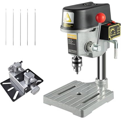 Mini Taladradora de Mesa de Precisión, Perforadora de Mesa Portátil Eléctrica de 340 W, Taladro de Banco de 6 Velocidades de 340 W, Herramienta de Reparación de Banco de Trabajo de Altura Ajustable