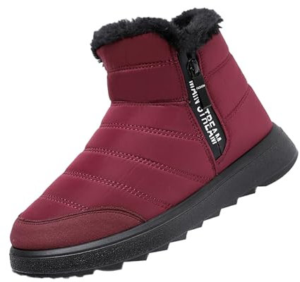 Generico Stivali da Neve Donna Impermeabili Comoda Scarponi Pelliccia Stringate Scarponcini Donna Invernali Antivento Scarponcino Outdoor Casual Stivali Texani Donna Bassi Snow Boots All'aperto