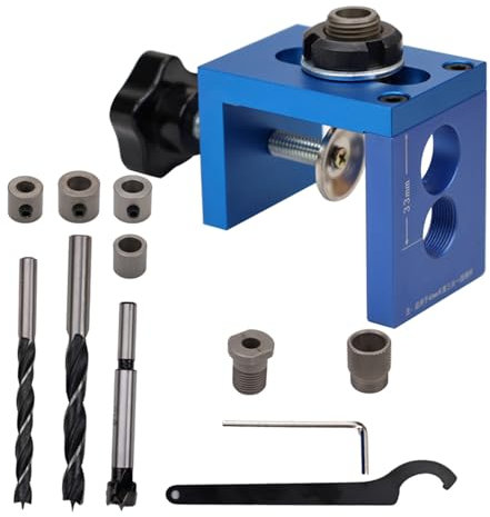 Woodworking 3 in 1 Dowel Jig Universal Dowel Cam Jig Wood Hole Drilling Guide Locator Adjustable