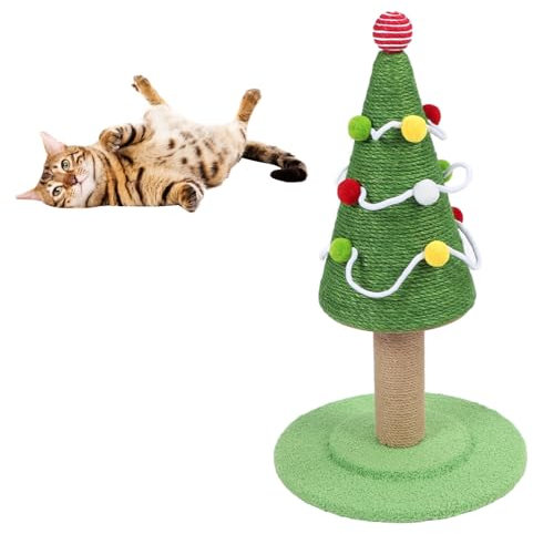 Torre de árbol para Gatos de Navidad con Poste Rascador para Gatos, Poste Rascador para Gatos, árboles Navideños de Cedro para Gatos, Rascador para Gatos, Juguete Lindo, Gatito,