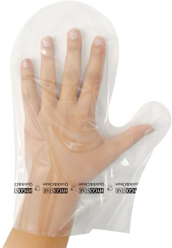 FRANZ MENSCH 500 Stück Hygienehandschuhe Fäustling, transparent, L: 25cm | LDPE, 70my, Einheitsgröße, Karton, Einmalhandschuhe, Folienhandschuhe