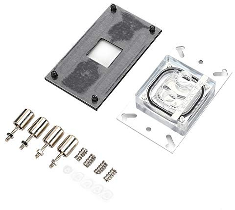 AM2 / AM2+ / AM3 / AM3+ / AM4 / FM2+ Bloque de Refrigeración por Agua para CPU, Base de Cobre con Microcanal, Cromado, Cubierta Superior Acrílica Transparente para Refrigeración,