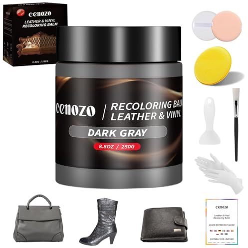 Flüssigleder Dunkelgrau,Leder Reparatur Set,Lederpflege für Ledercouch,Autositz Reparatur,Vinyl Möbel,Kunstleder Reparaturset Für Reparatur Lederfarbe,Fleck,Schramme,Risse und Bleichen