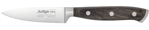 Judge Pro 9cm/3.5 Paring Knife - High-Grade Carbon Stainless Steel Blade, Dishwasher Safe, Hard-Wearing Wood Handle, Easy to Sharpen
