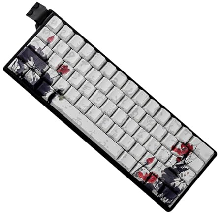 Lot de capuchons de clé ergonomiques en PBT sur le thème de la fleur de prunier