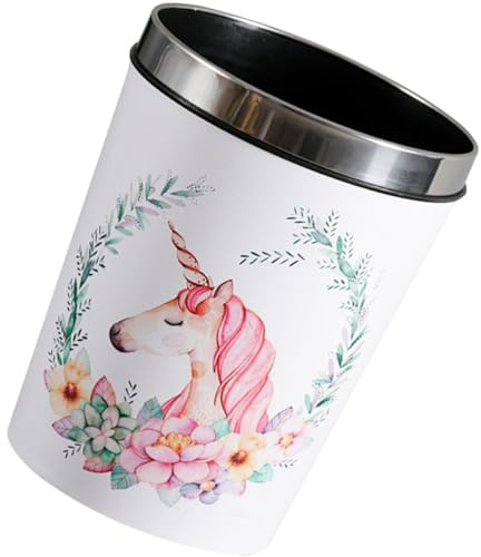 MAGICLULU Trash Garbage Iron of Pvc Made Leather Convenient Can and Reusable 12l Bin round Pressing Ring Design for Sorting in Bathroom Home and Living Room