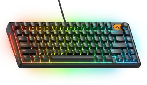 GLORIOUS Gaming Teclado GMBK 75% - Teclas MX Intercambiables, Cable USB Desmontable, IP57 Resistente a Agua y Polvo, RGB 10 Zonas, switches silenciosos, 321x137x41 mm - Distribución QWERTY inglés