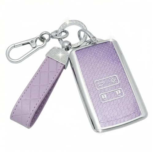SparkleJoy Autoschlüssel Hülle Karte Kompatibel mit Renault Scenic Megane Talisman Koleos Kadjar Clio Captur Espace Zoe Arcan Dacia Duster Schlüssel，TPU Silikon Schutzhülle Cover - Smart Key