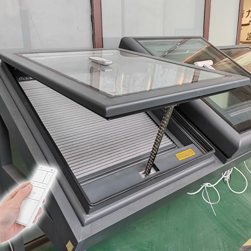 Lucernari elettrici intelligenti per finestre da tetto telecomandate con sensore pioggia illuminazione personalizzabile per solarium soffitta/cantina 95 x 95 cm (37,4 x 37,4 pollici)