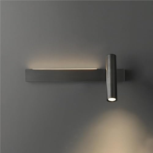 Applique da Parete con testiera Regolabile in Stile Nordico Moderno, Lampada da Lettura con faretto a 3 modalità di Colore, 9 W, per Camera da Letto, Studio, apparecchio di Illuminazione ambienta
