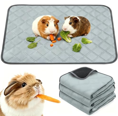 Toyzy 3 Stück Wiederverwendbare PIPI Pads für Meerschweinchen(60 * 45cm) | Super Saugfähig & rutschfest, Ideales Meerschweinchen Zubehör für Käfig, Haus und Innengehege