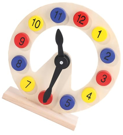 FIXOSHEE Wooden Clock Toy for Boys and Girls Educational Wooden Sorting Clock Numbers Toddlers Toys for Year Old Boys