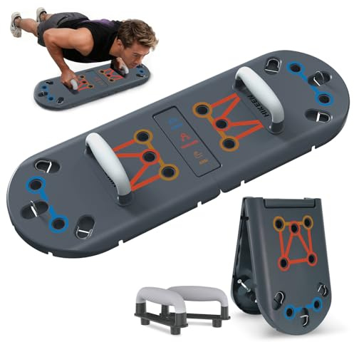 BOOSTEADY Kit de Poignées de Pompes Push Up Board, Barre de Pompes Portable pour Maison & Voyage, Équipement de Gym Multifonctionnel pour Renforcement Musculaire à Domicile