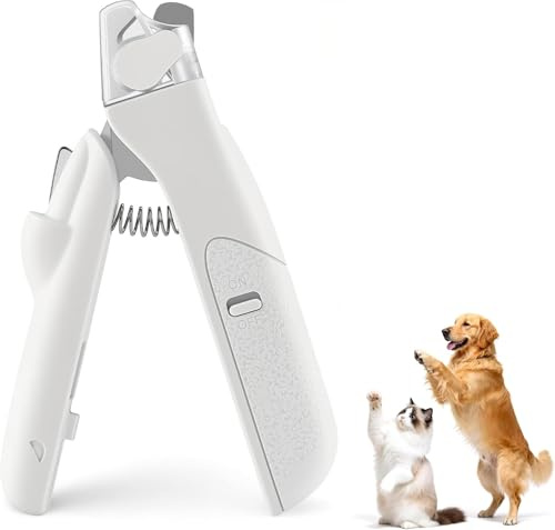 Beihre Haustier Nagelknipser mit LED-Licht, Krallenschere für Hunde & Katzen in Professionelle Qualität, Nagelfeile Krallenpflege für Mittlere & Kleine, Nagelschneider Scharfe Klinge Sicheres