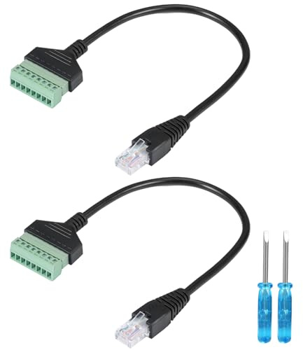 AYWHP 2 connettori RJ45 da 30 cm a 8 pin, adattatore RJ45 a 8 pin, connettore RJ45 a 8 pin, connettore Ethernet a 8P 8C 8 pin per CCTV DVR Cat6 Cat5