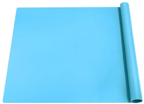 DeJivsin Silikonmatte Groß 70x50 cm Seeblau, Malunterlage für Kinder, Mehrzweck Antihafte Rutschfeste Silikon Unterlage, Malunterlage für Malen