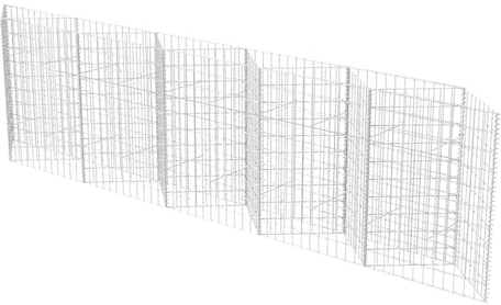 Gabbione in rete, struttura robusta per muri di sostegno resistenti al vento e alla pioggia, recinzione in acciaio zincato 300x30x100 cm, ideale per giardini, orti rialzati e decorazione floreale