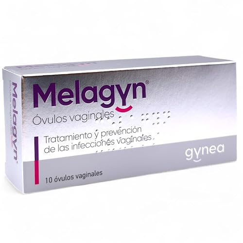 Gynea Melagyn Óvulos Vaginales - 10 Ovulos Vaginales con Áloe Vera y Ácido Láctico - Tratamiento para Infecciones Vaginales y Candidiasis - Hidratante, Calmante y Restaurador del PH