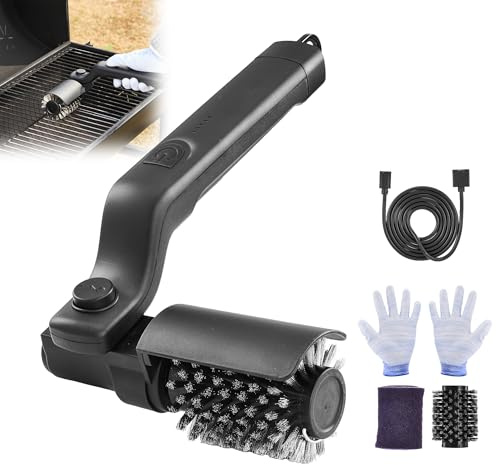 Saker Cordless Electric BBQ Grill Brush with Powerful Motor Adjustable Head | IPX6 Waterproof, USB-C Rechargeable, Powerful Scrubbing for Grill Grates, Outdoor Cooking & Backyard
