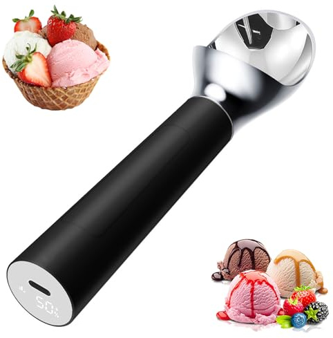 Cuillère à glace chauffante électrique USB avec chauffage automatique, affichage LED, température réglable, poignée ergonomique pour un usage domestique et professionnel