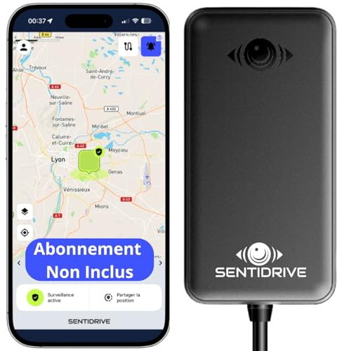 Traceur GPS Voiture sans Abonnement (Boîtier Seul) – Tracker GPS Auto Ultra Réactif (1 Seconde) – Appel Téléphonique avec Assistance Vol 24/7 – Balise GPS Véhicule avec Carte SIM intégrée