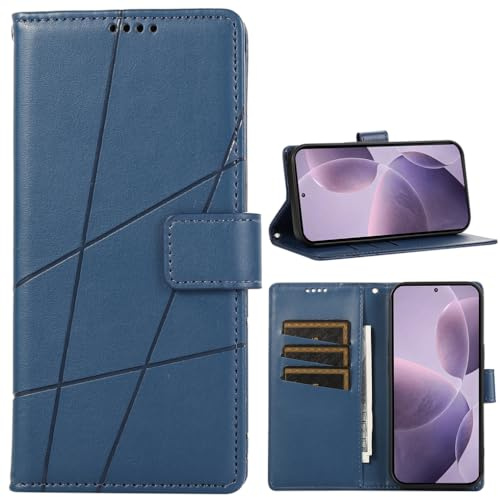 BAILI Funda para Motorola Moto E20/E30/E40, Soporte, Ranuras para Tarjetas, Funda con Patrones de líneas Compatible con Motorola Moto E20/E30/E40-Azul