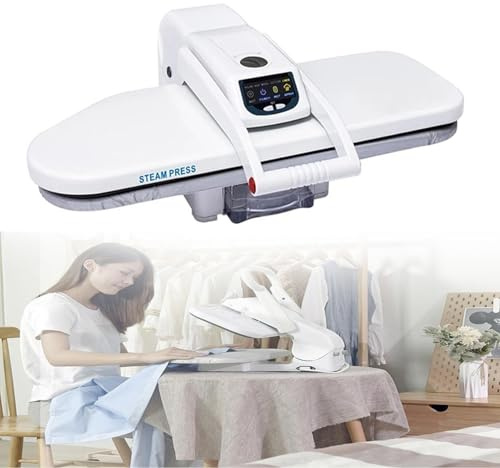 66cm Steam Iron Press, 1800W Digital Strykningsmaskin med LED-pekskärm och röstprompt. 5 Tyginställningar för hem kommersiell tvätt. Automatisk Avstängning Säkerhetsfunktion. Inget Bestånd Ingår
