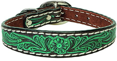 Weaver Leather Pet Carved Flower Dog Collar