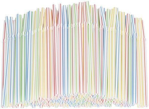 Flexible Plastic Straws Colored BPA-Free Disposable Bendy Straw 8 Long (200 Pack, Colorful)