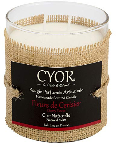 CYOR -Bougie Parfumée FLEURS DE CERISIER 240g - 100% Naturelle - Fabriquée à la main en France