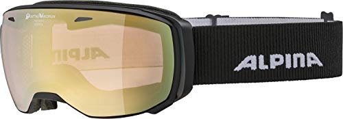 ALPINA ESTETICA QV - Verspiegelte, Selbsttönende & Kontrastverstärkende OTG Skibrille Mit 100% UV-Schutz Für Erwachsene, black matt, One Size