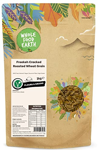 Wholefood Earth Grains de Freekeh torréfiées - Sans OGM - Végans - Sans produits laitiers - Sans sucre ajouté, 2 kg