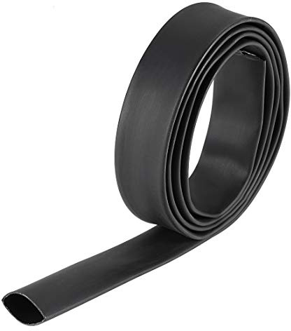 sourcing map Heat Shrink Tubing, 1/2(12.7mm) Dia 22mm Flat Width 3:1 rate Shrinkable Tube Cable Sleeve 1m - Black