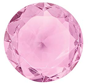 Yeti-Gold Farbiger 12 cm extragroßer Glasdiamant | glamouröse Deko | Deko-Diamant | Diamantkristall | Tischdeko | Diamant | Kristall | Streudeko | Hochzeitsdeko | Briefbeschwerer | Brillanten (rosa)