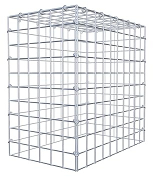 GABIONA Gabion de culture type 3 carré, maillage 5 x 5 cm, profondeur 30 cm, gabion 50 x 50 x 30 cm (L x H x P), anneau en C