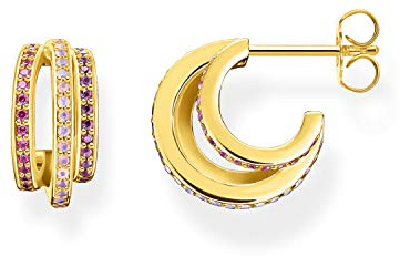 Thomas Sabo CR663-973-7 Glam & Soul Creole 925 Sterlingsilber, vergoldet Gelbgold Glas-Keramik Stein synthetischer Korund